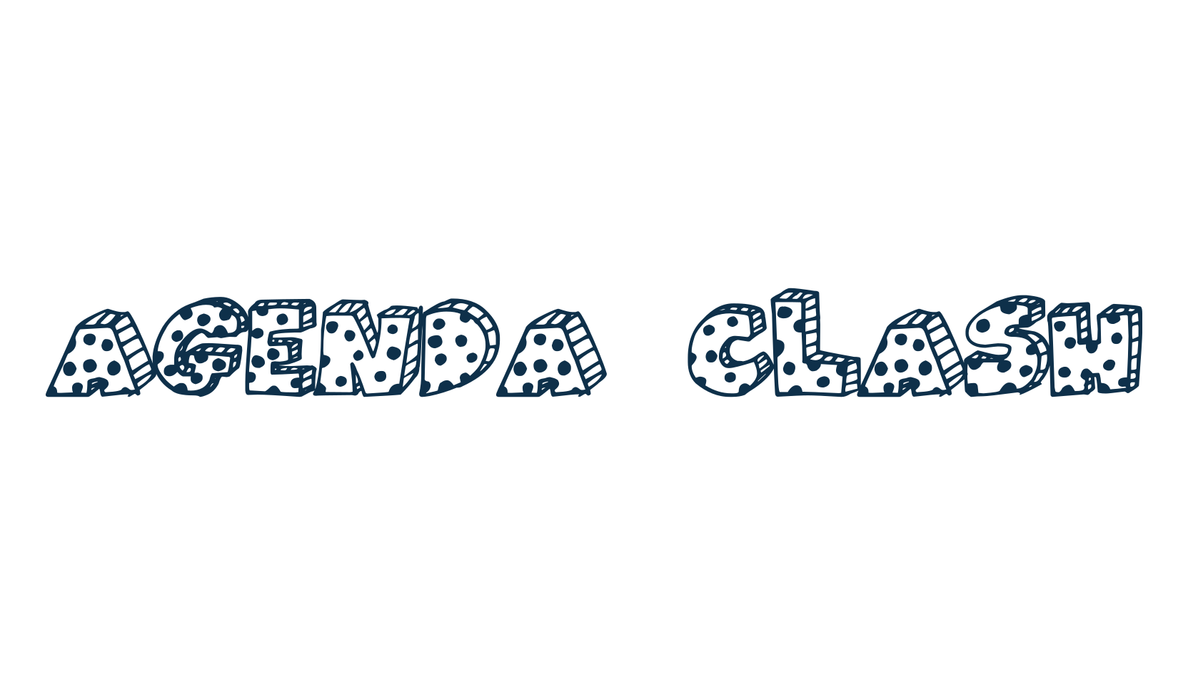 Agenda Clash, cartoon font preview