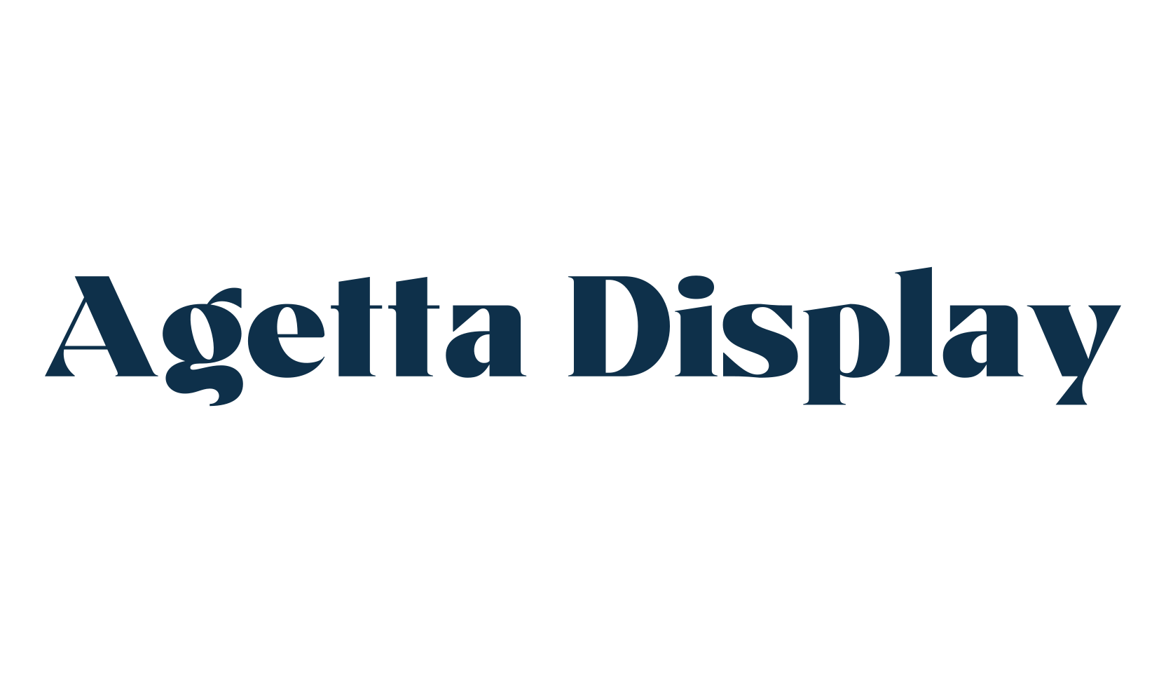 Agetta Display, basic serif font preview