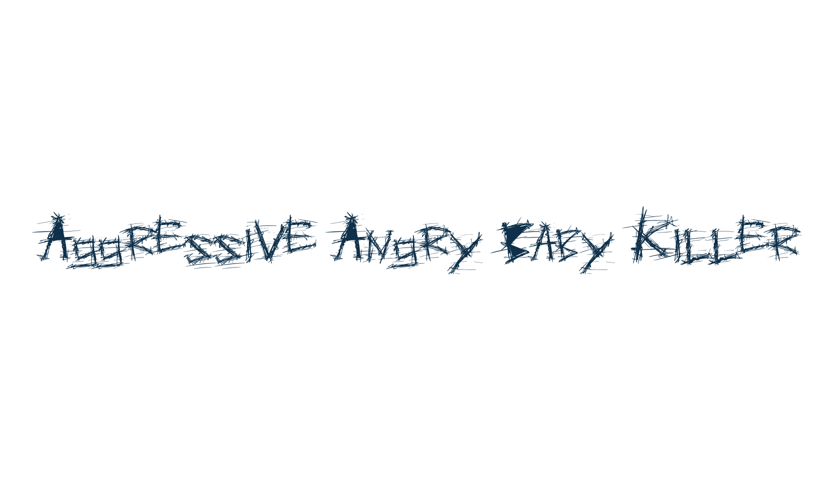 Aggressive Angry Baby Killer, script trash fancy decorative calligraphy font preview