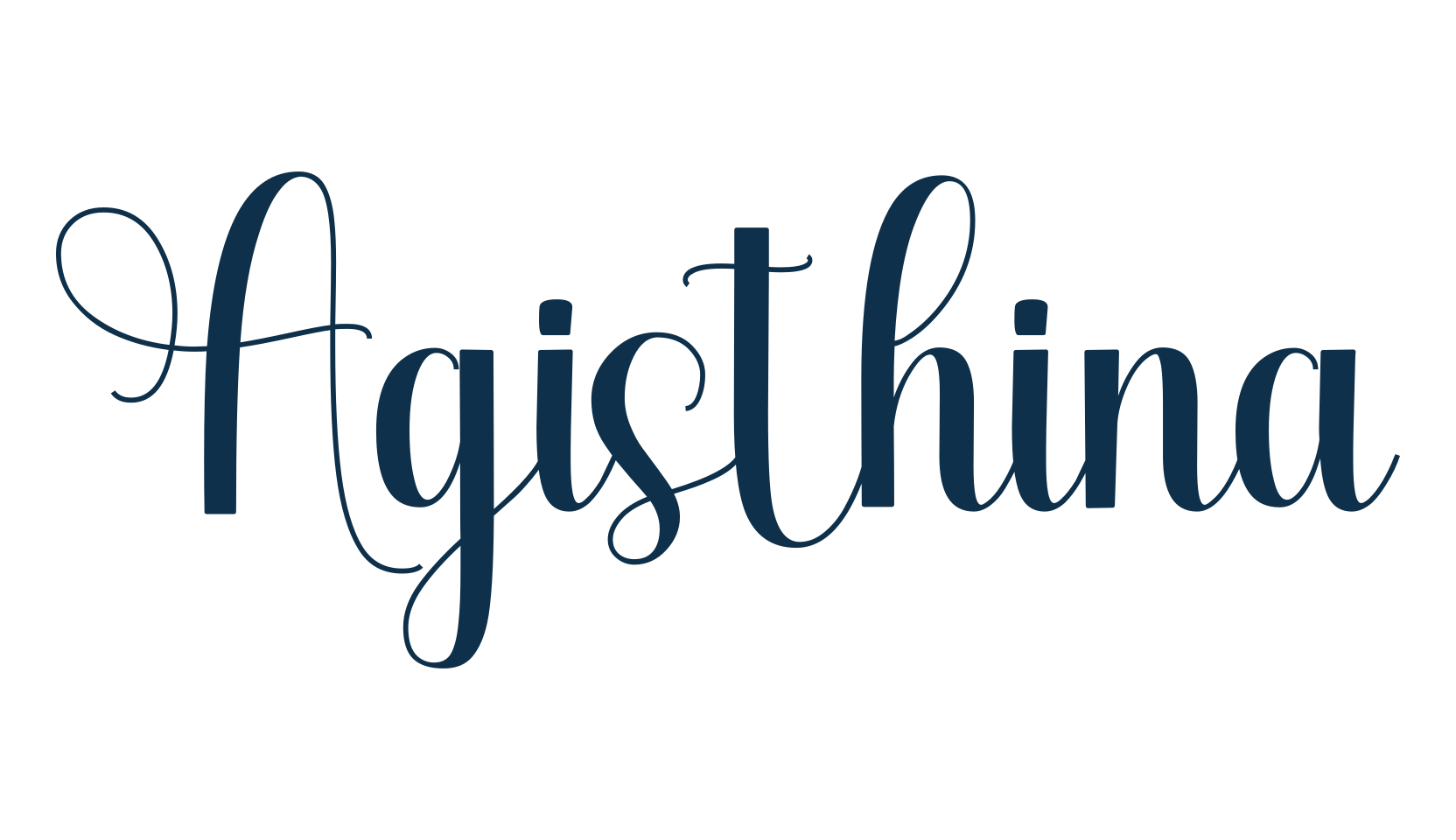 Agisthina, script calligraphy fancy decorative font preview