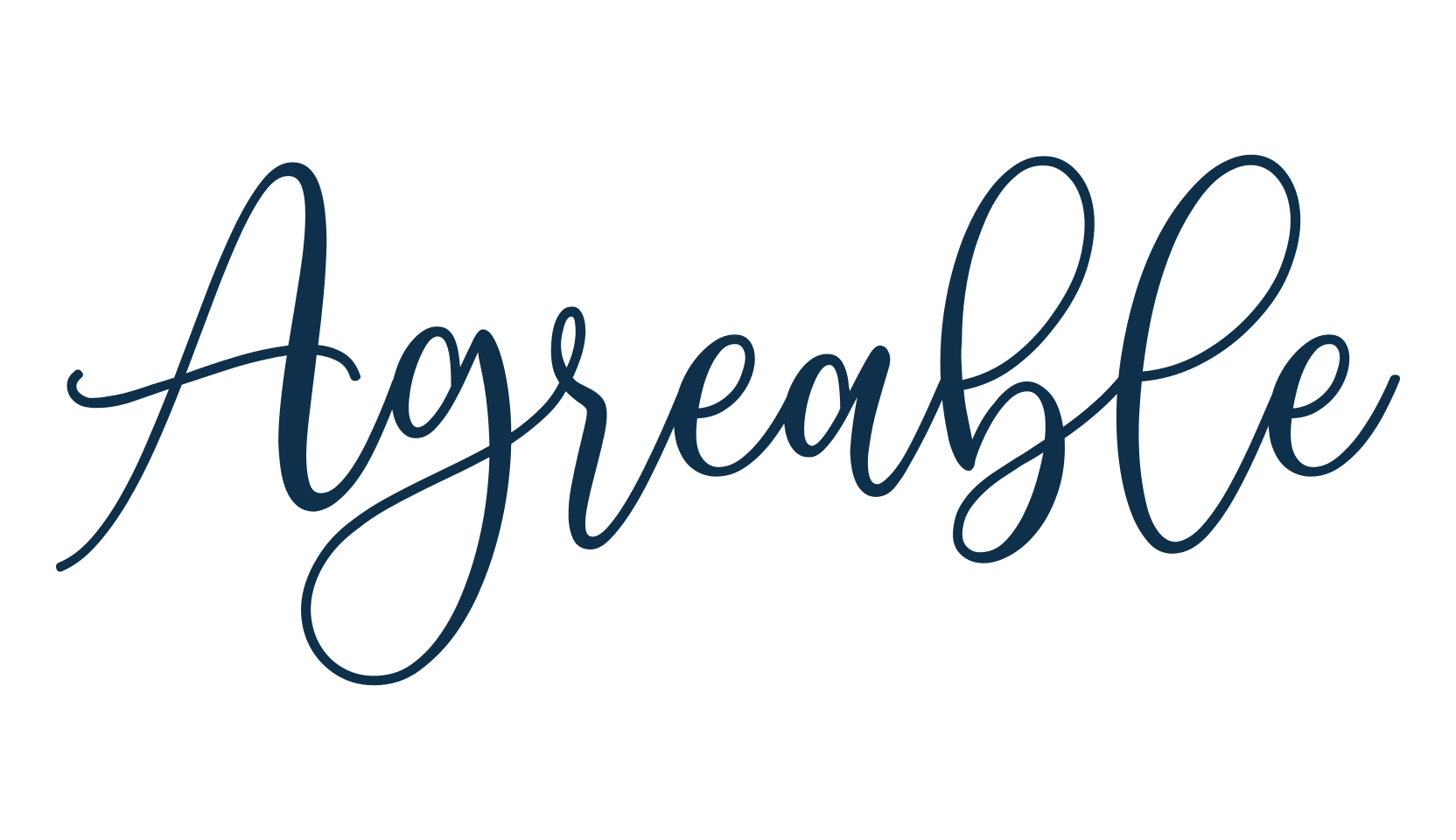 Agreable, script calligraphy fancy decorative font preview