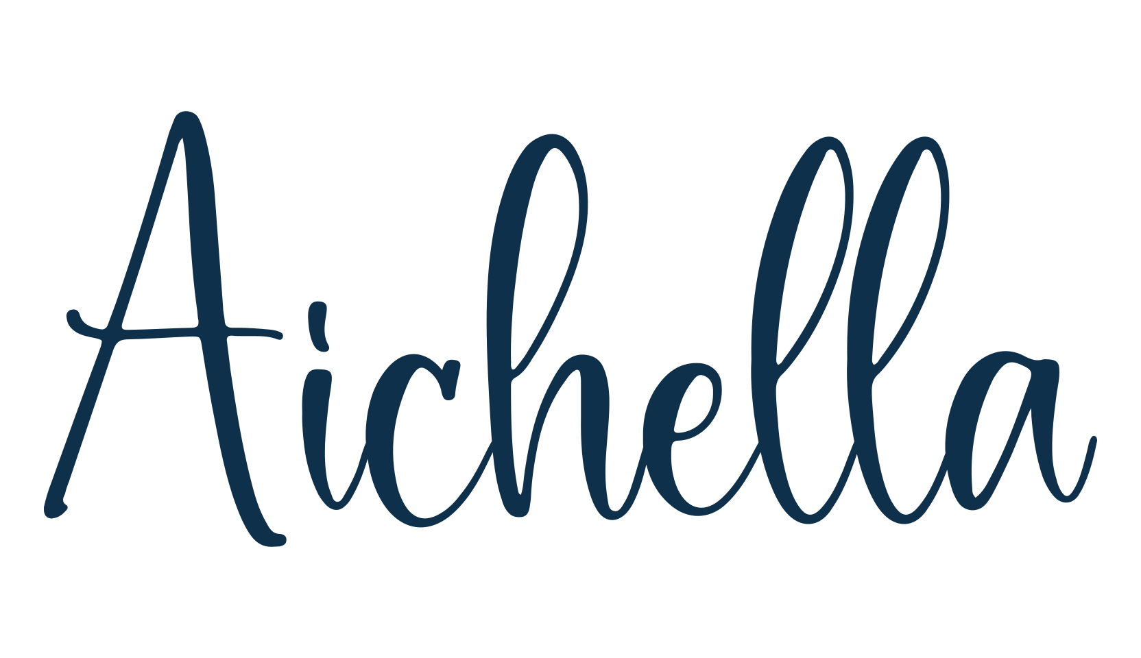 Aichella, script handwritten fancy decorative calligraphy font preview
