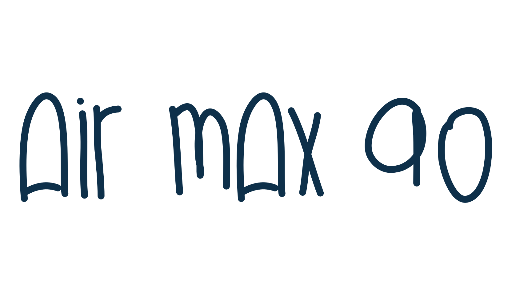 Air Max 90, handwriting font preview