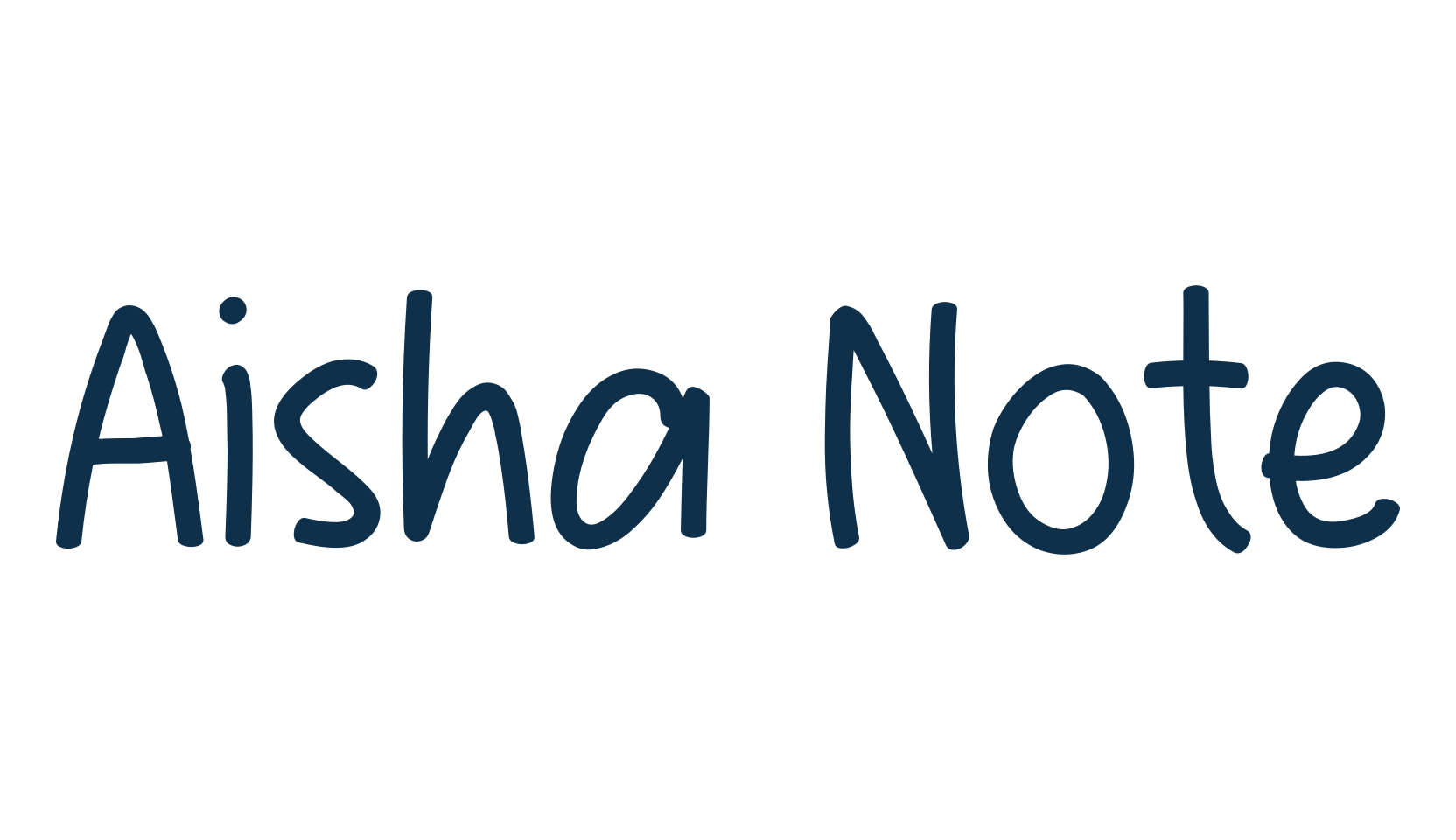 Aisha Note, handwriting font preview