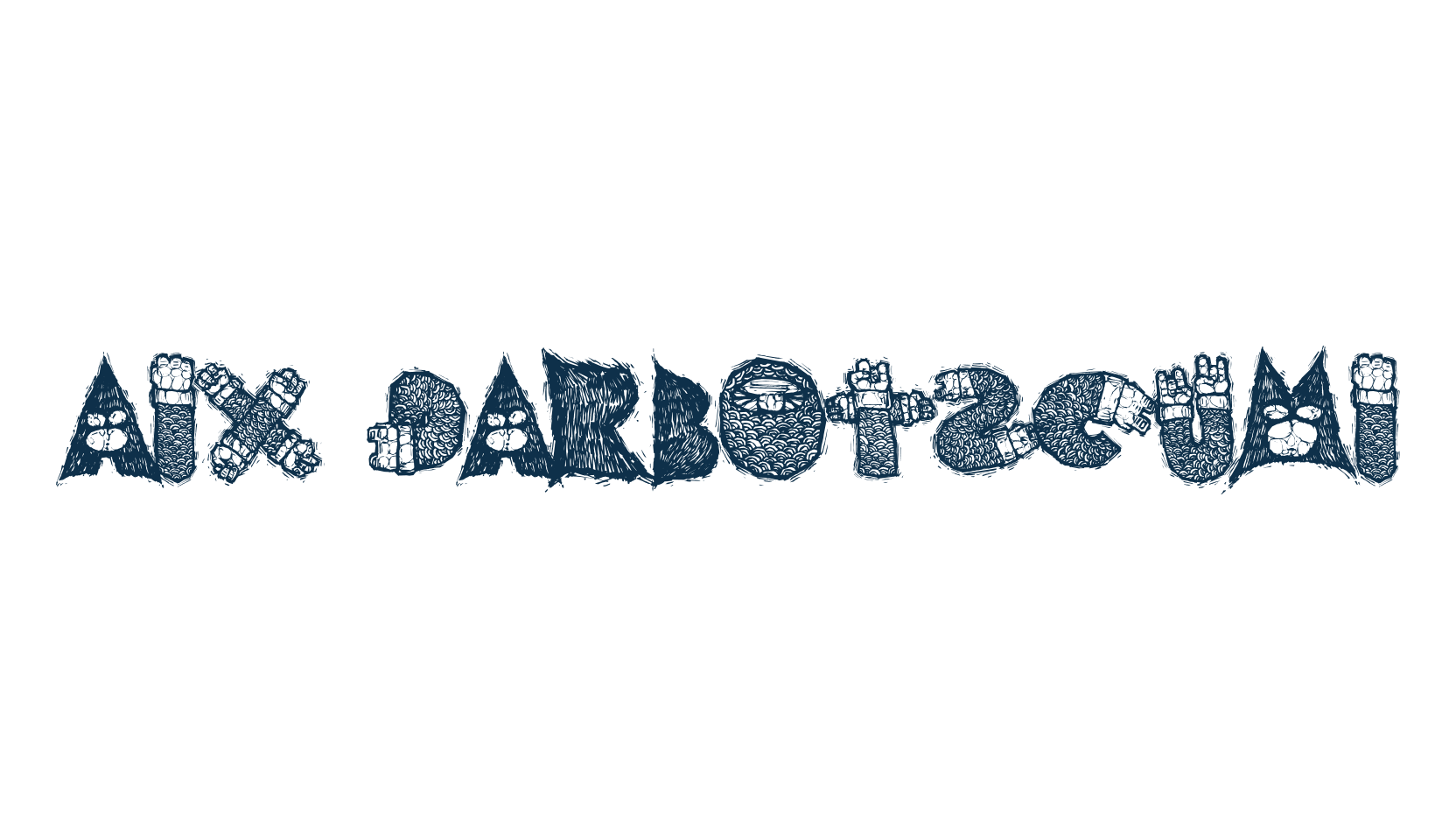 AIx Darbotzcumi, fancy decorative font preview