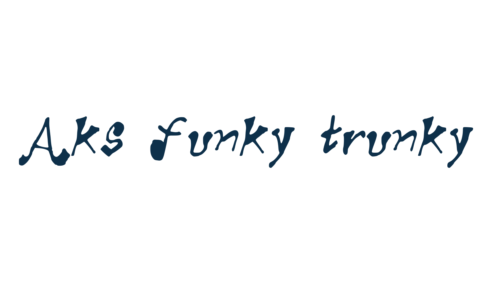Aks funky trunky, fancy various decorative script calligraphy font preview