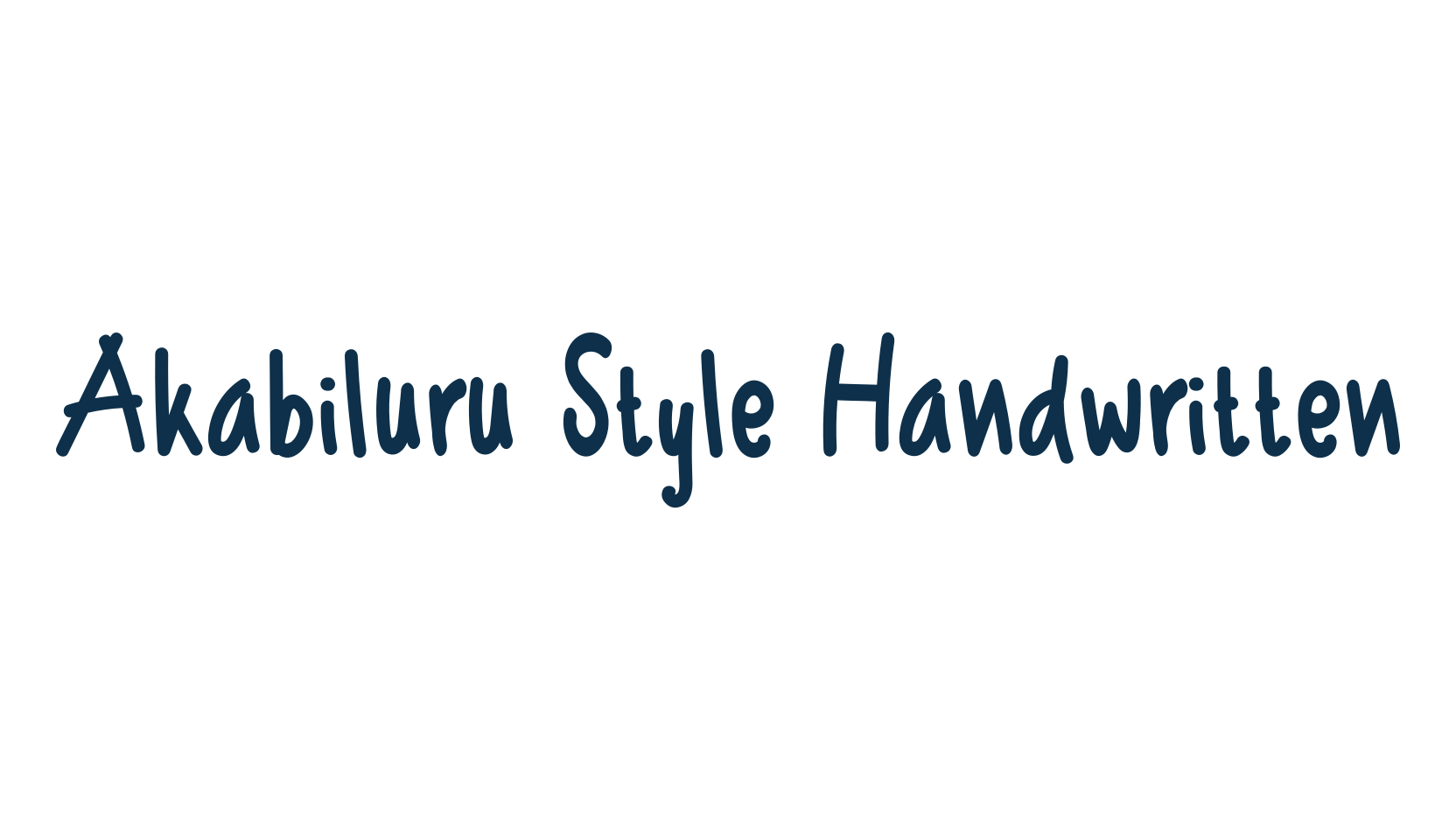 Akabiluru Style Handwritten, cartoon font preview