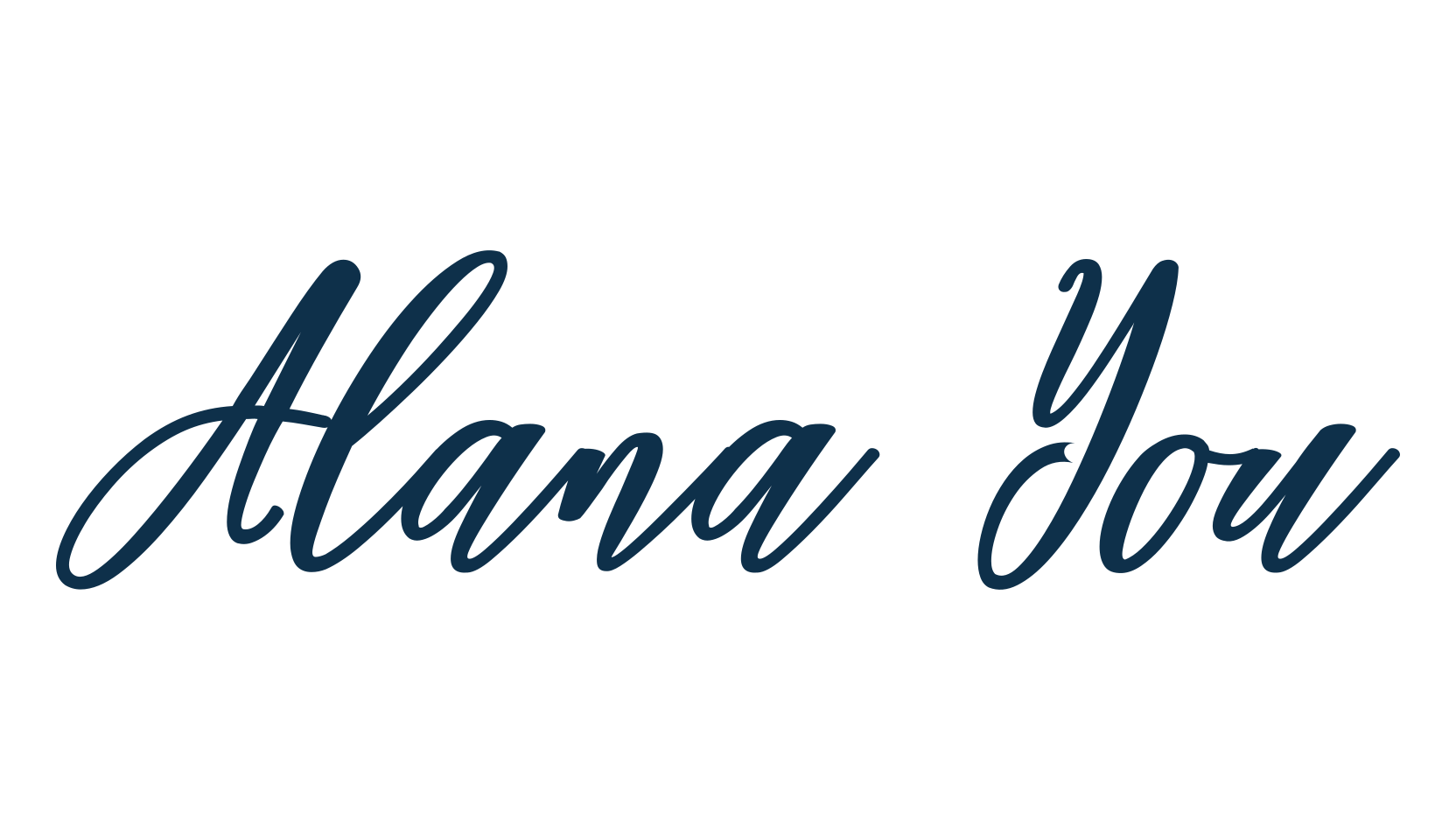 Alana You, script calligraphy fancy decorative font preview