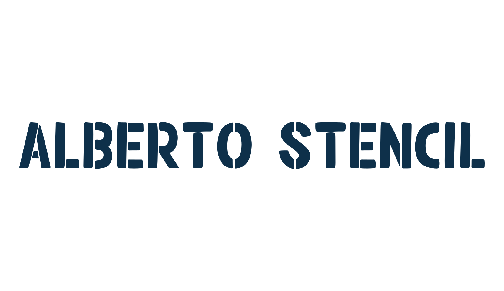 Alberto Stencil, fancy stencil, army decorative font preview