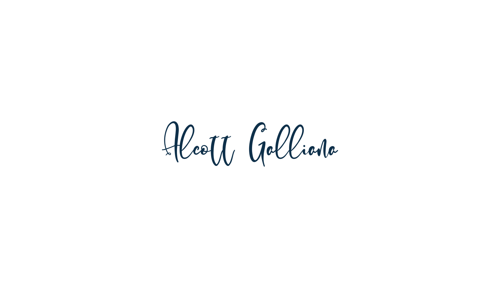 Alcott Galliana, script handwritten fancy decorative calligraphy font preview