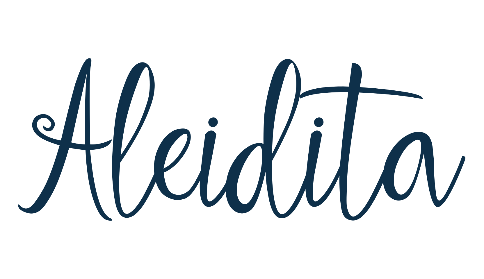 Aleidita, script calligraphy fancy decorative font preview