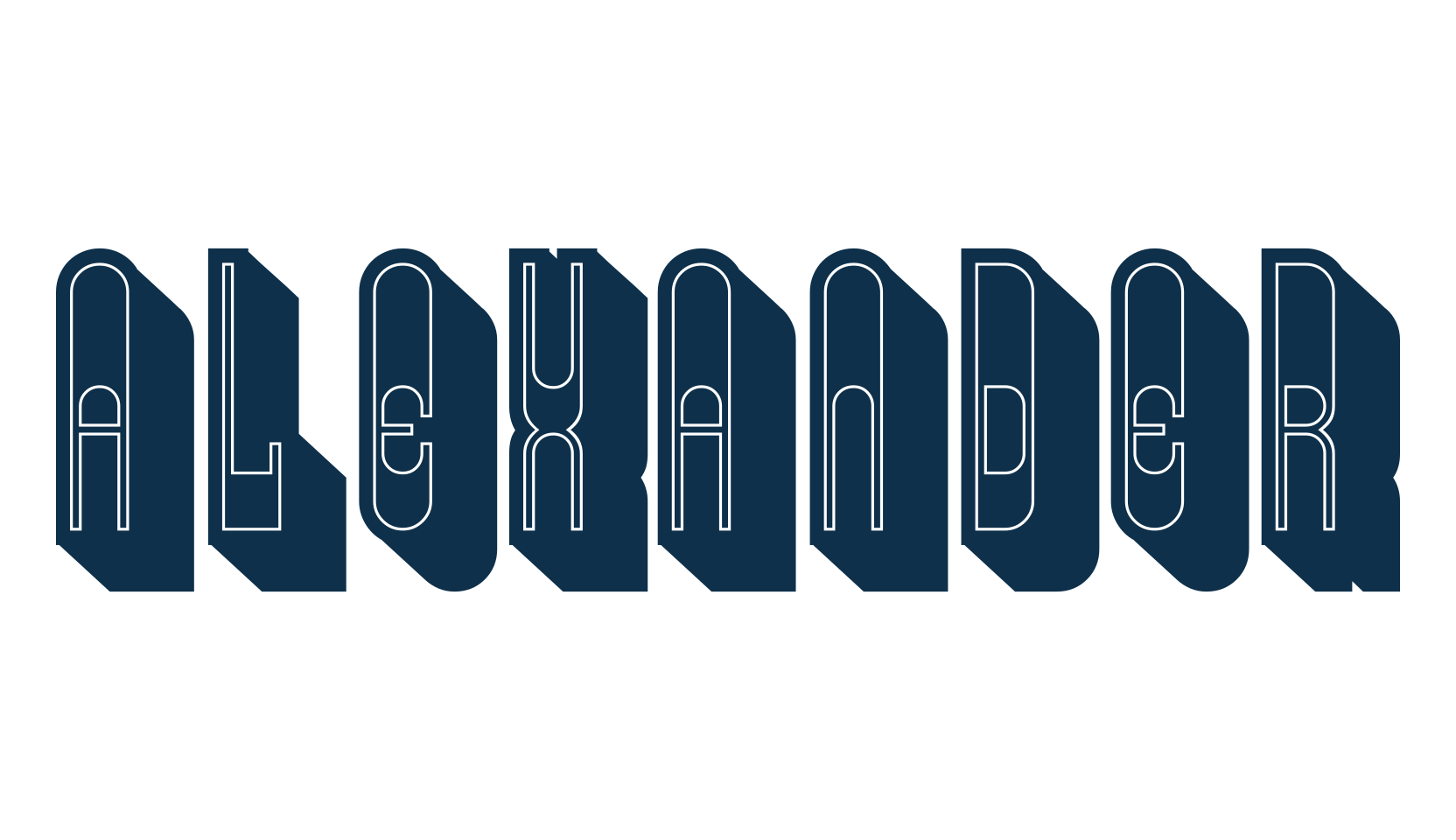 Alexander, retro font preview