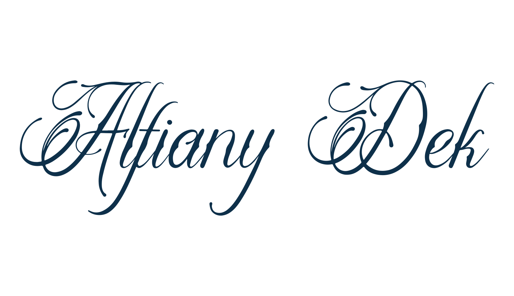 Alfiany Dek, script calligraphy fancy decorative font preview