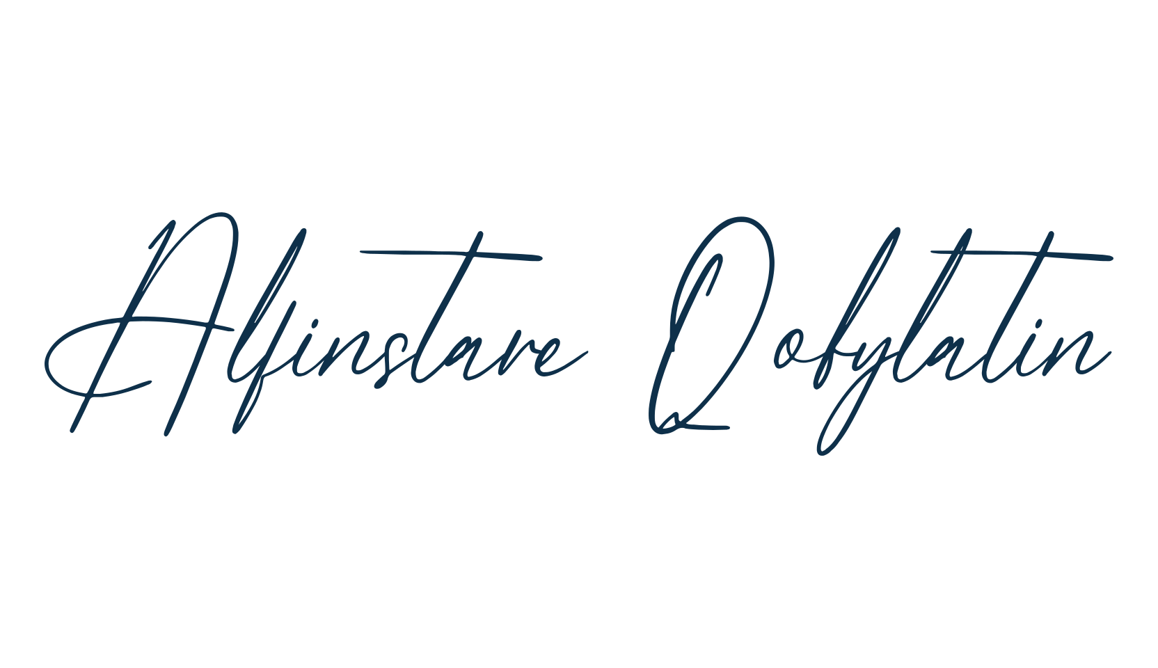 Alfinstare Qobylatin, handwriting font preview