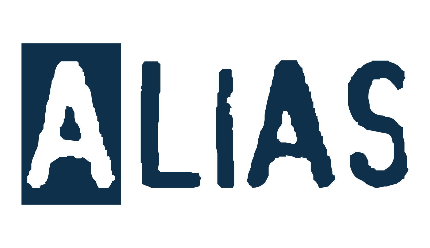 Alias, fancy eroded decorative font preview