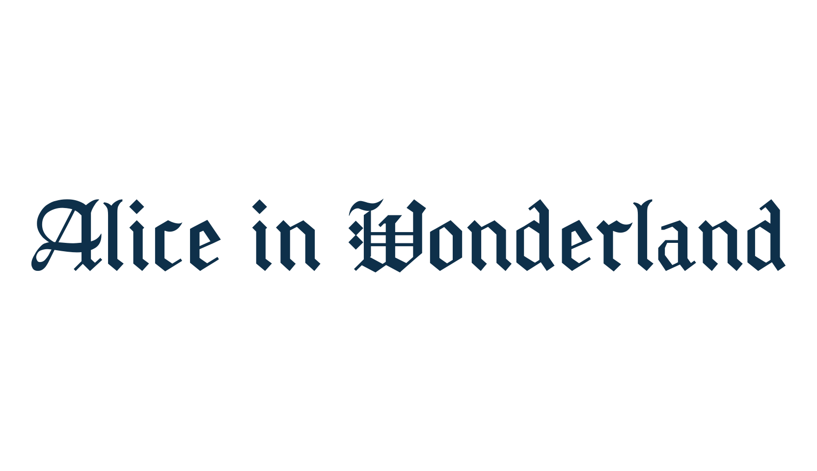 Alice in Wonderland, modern font preview