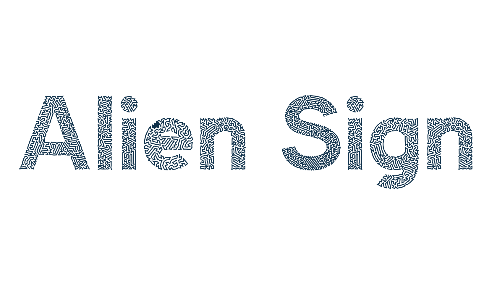 Alien Sign, decorative font preview
