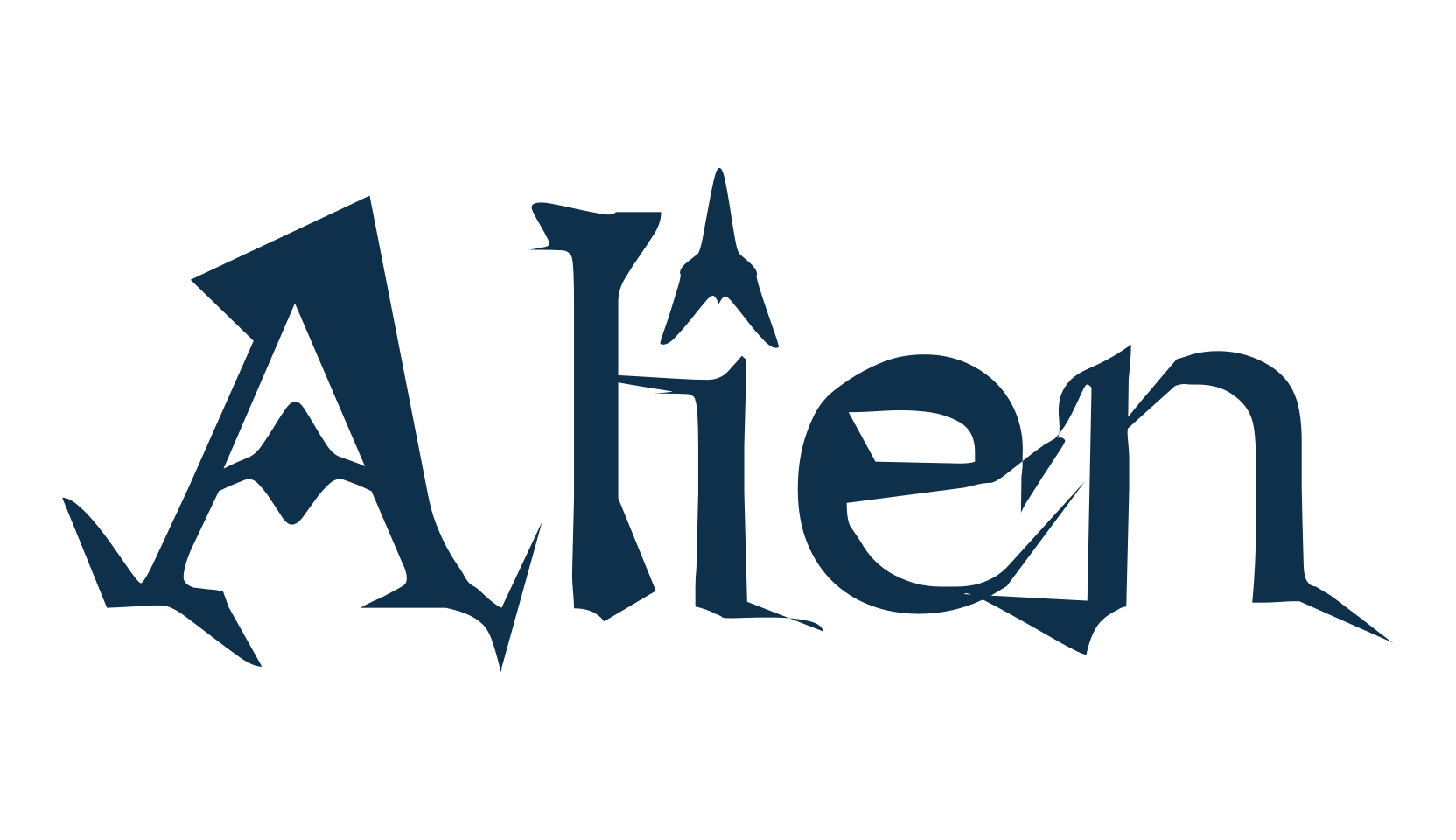 Alien, fancy destroy decorative font preview