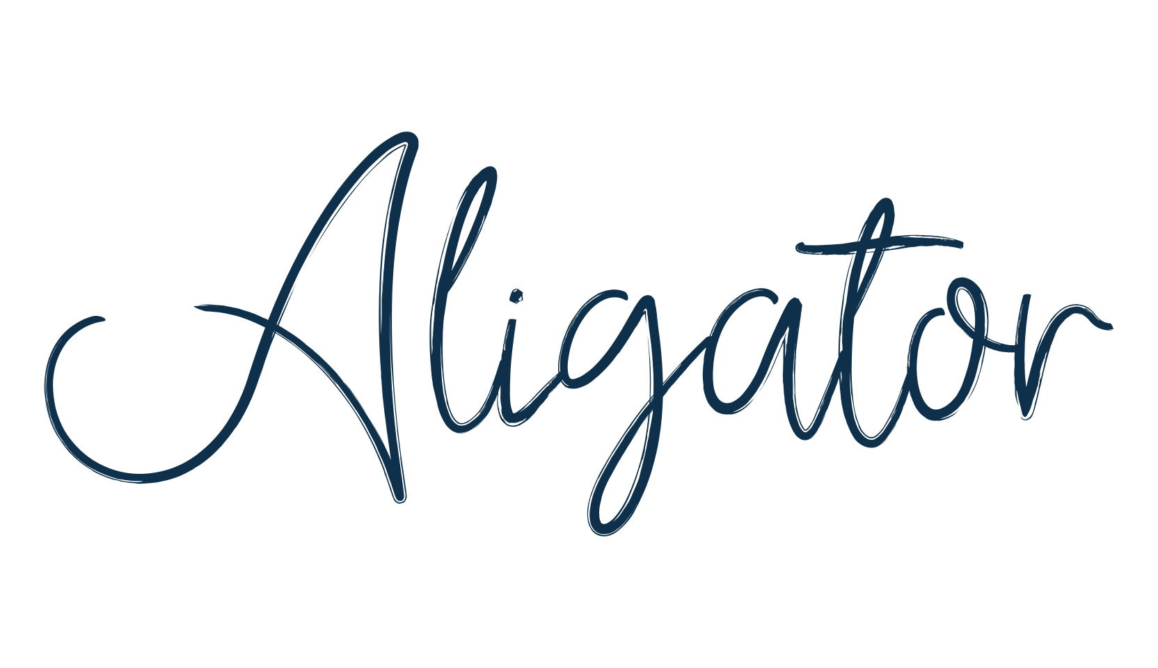 Aligator (aligator), script handwritten fancy decorative calligraphy font preview