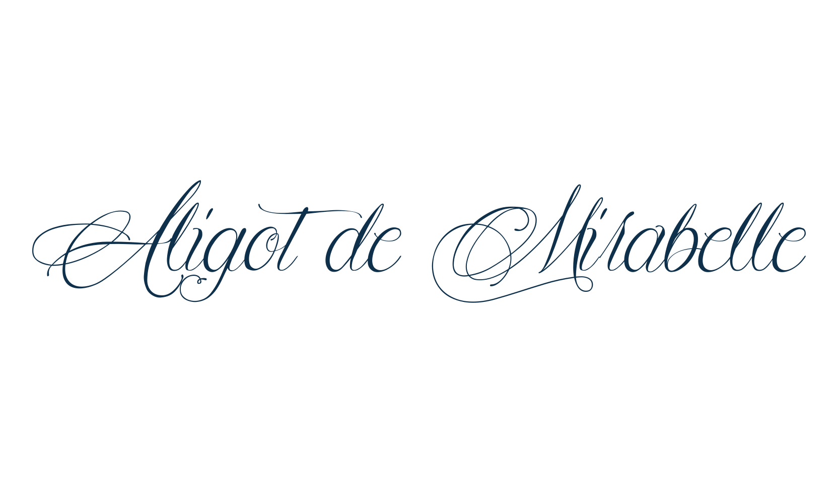 Aligot de Mirabelle, calligraphy font preview
