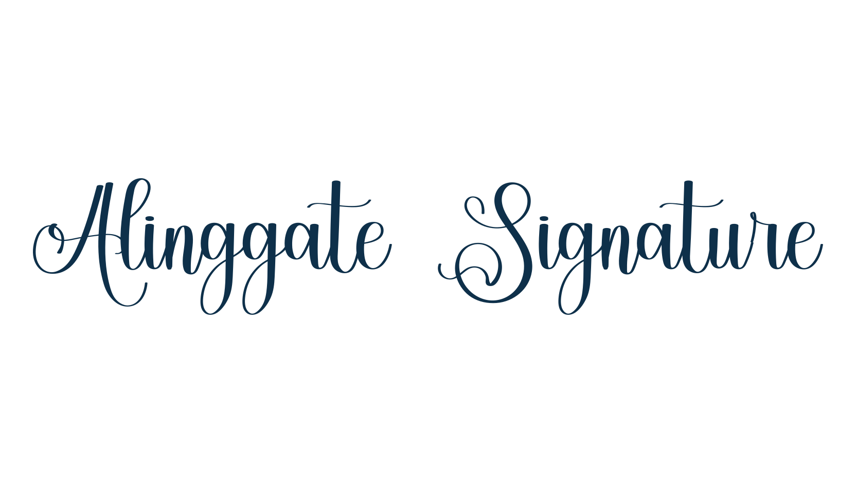 Alinggate Signature, script calligraphy fancy decorative font preview