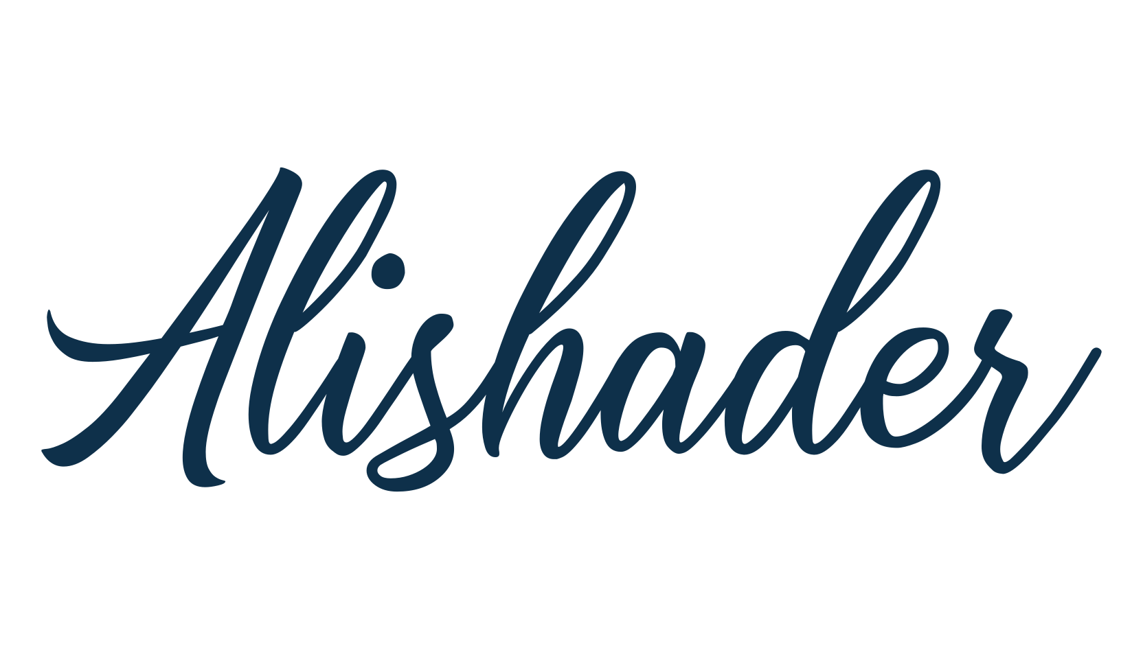 Alishader, script calligraphy fancy decorative font preview