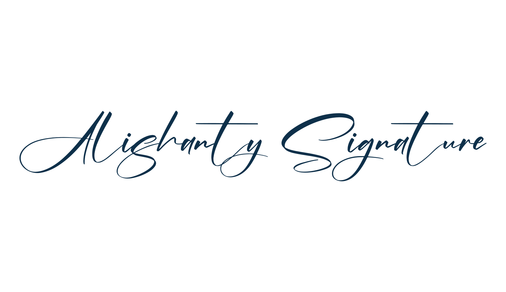 Alishanty Signature, script calligraphy fancy decorative font preview