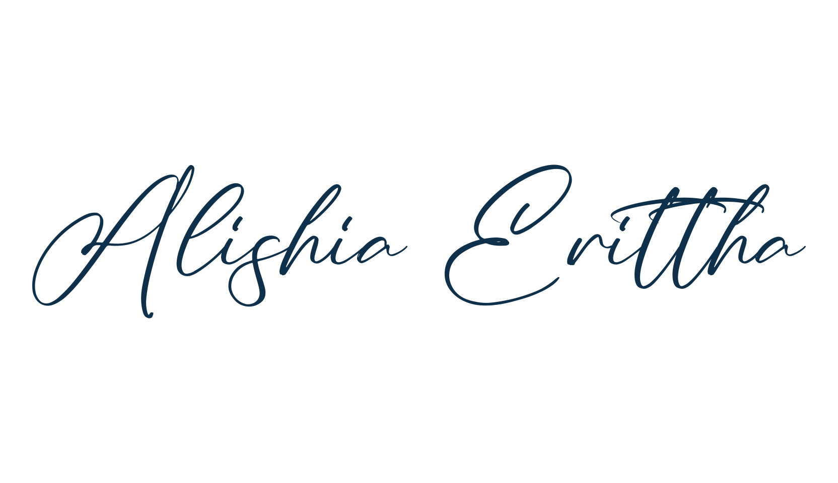 Alishia Erittha, script handwritten fancy decorative calligraphy font preview