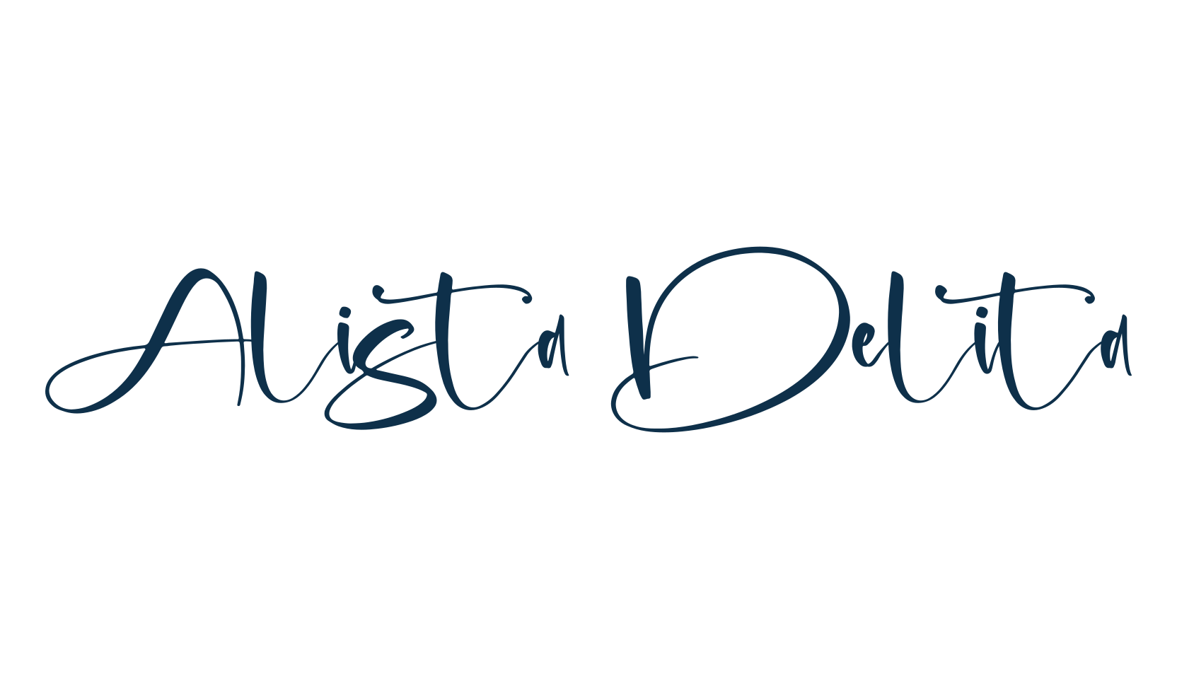 Alista Delita, handwriting font preview