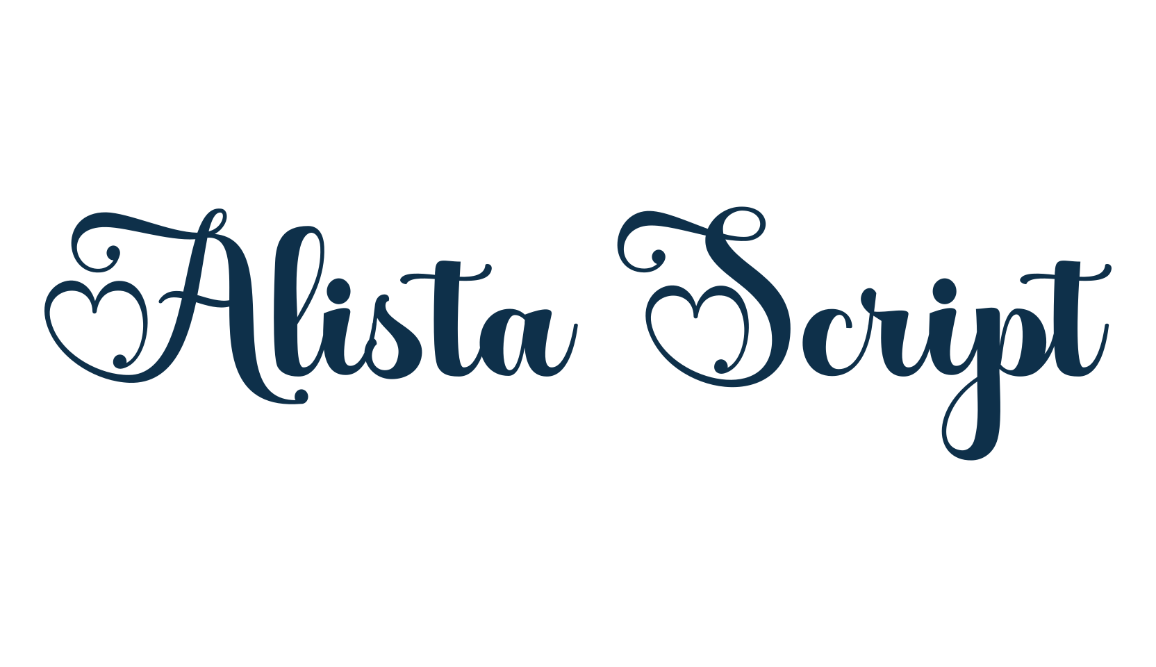 Alista Script, fancy decorative font preview