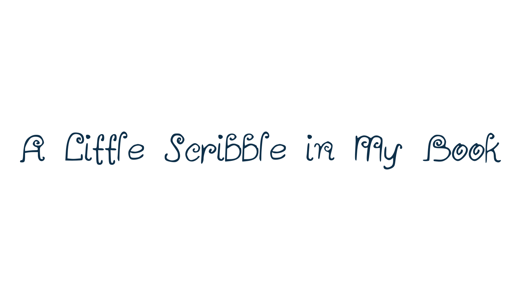 A Little Scribble in My Book, fancy curly decorative font preview