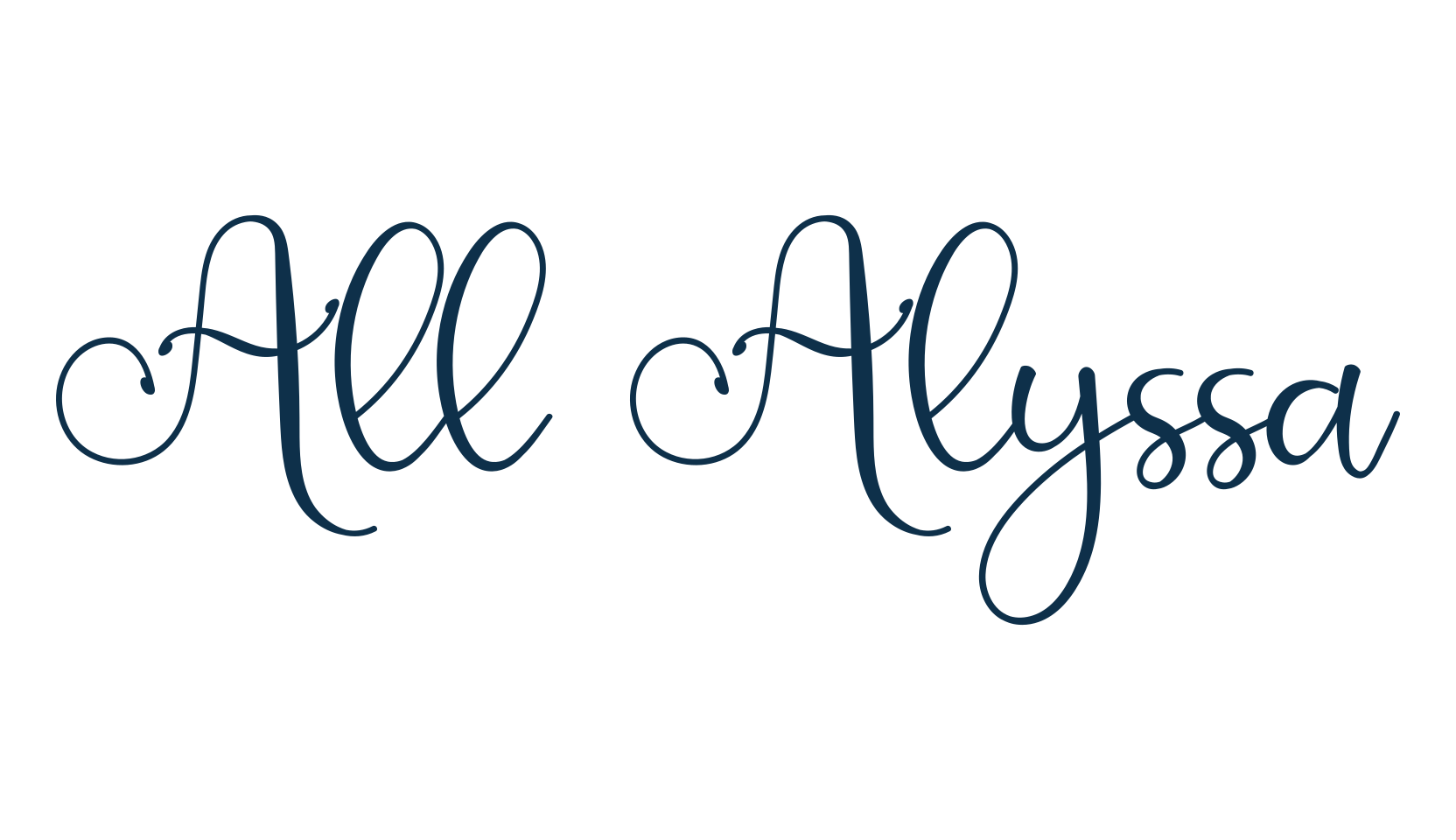 All Alyssa, fancy various decorative script calligraphy font preview