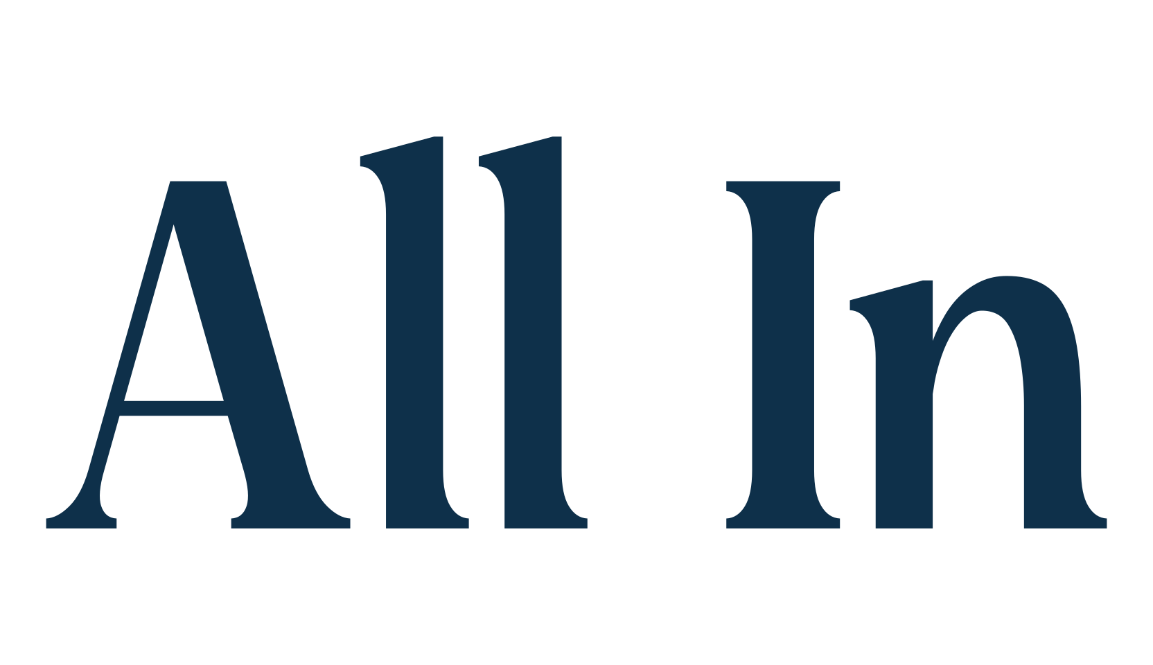 All In, serif font preview