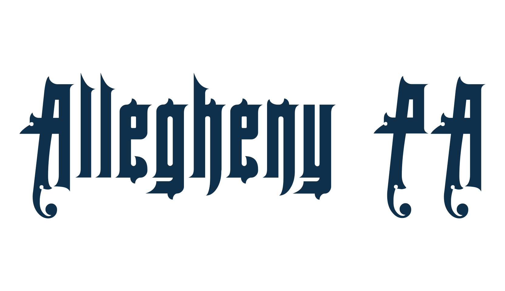 Allegheny PA, fancy retro decorative font preview
