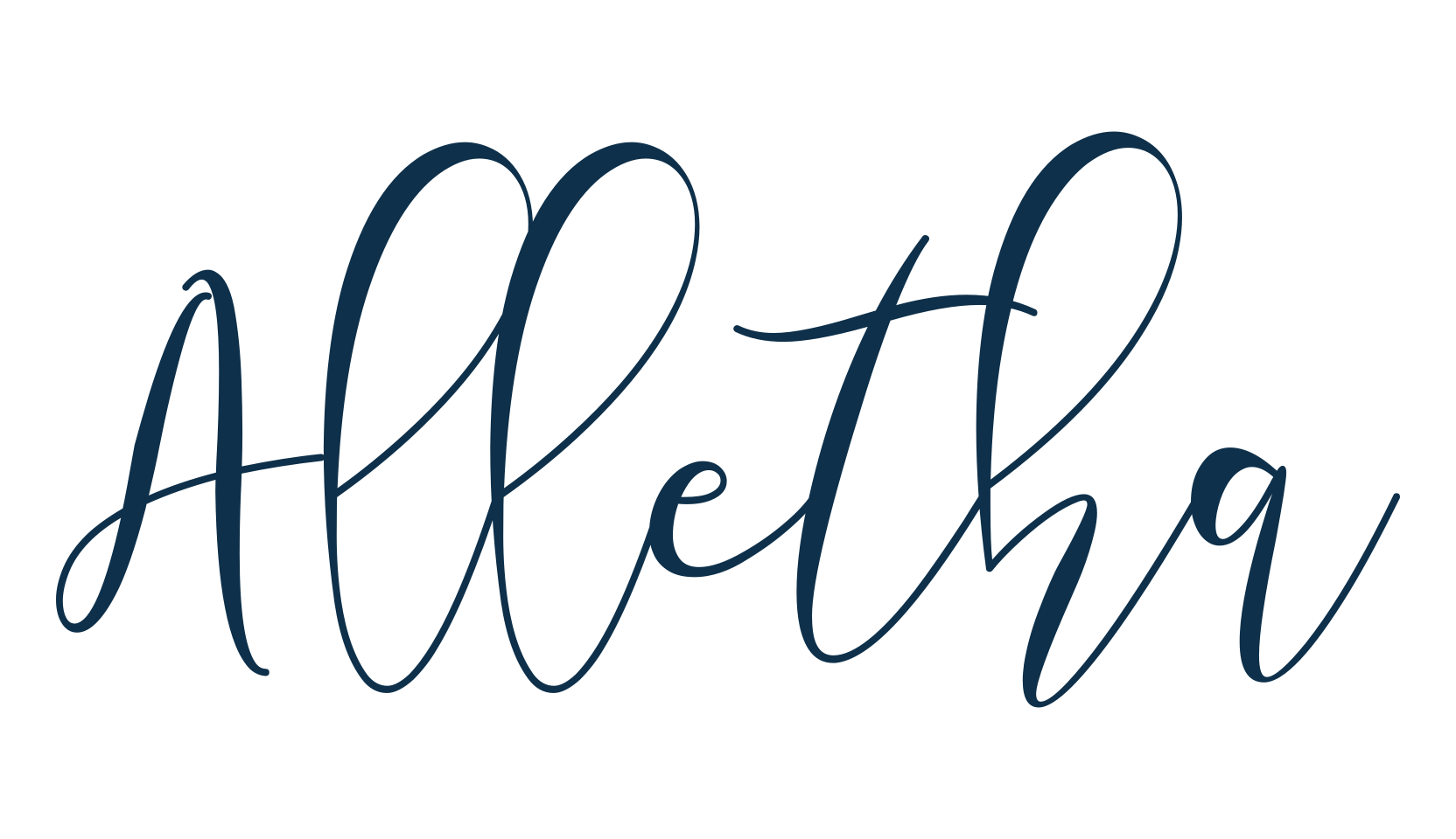 Alletha, calligraphy font preview