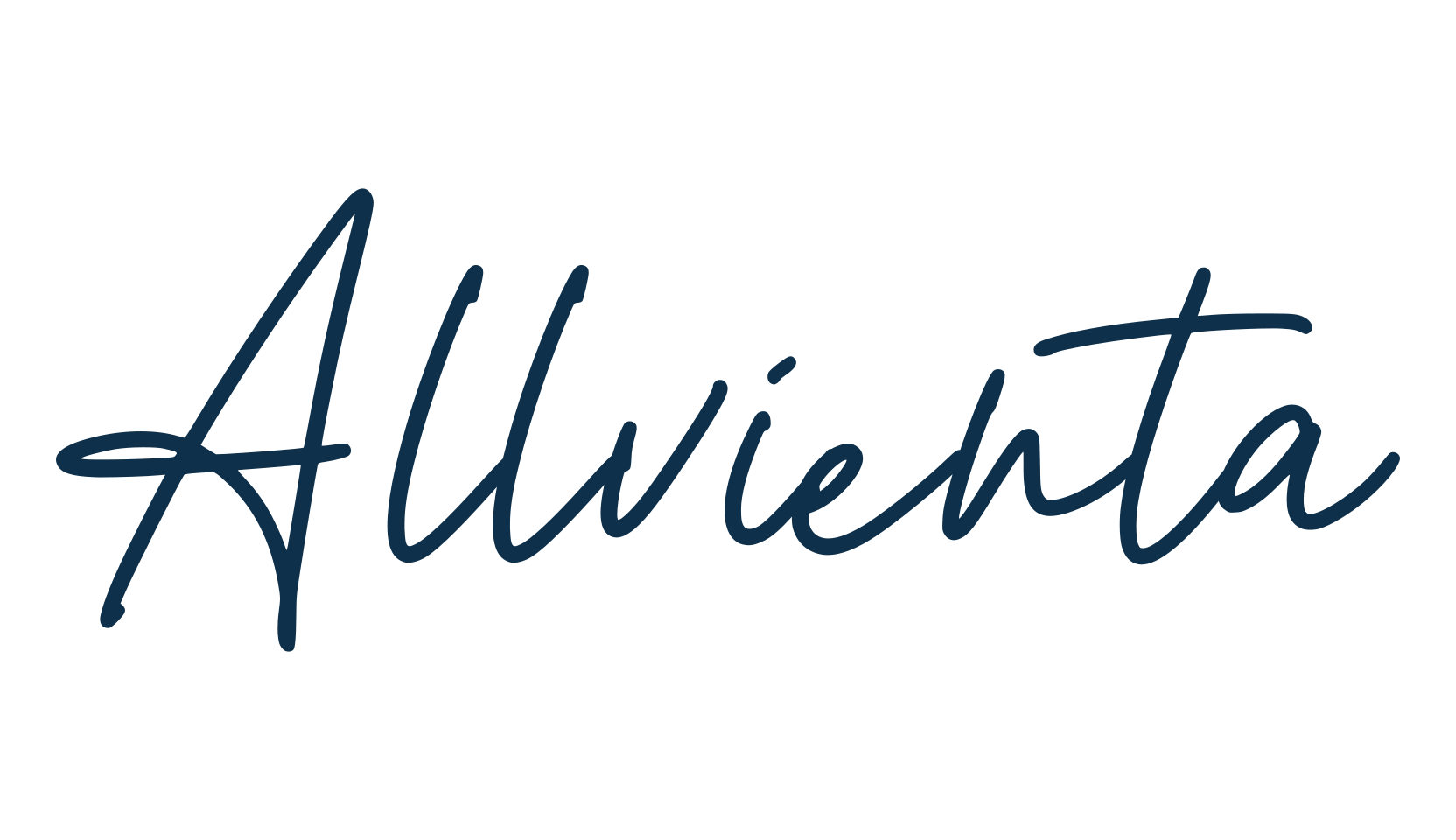 Allvienta, script handwritten fancy decorative calligraphy font preview