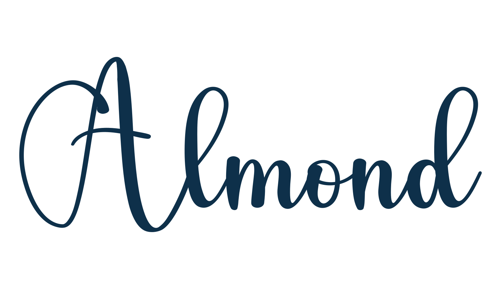 Almond, fancy decorative font preview