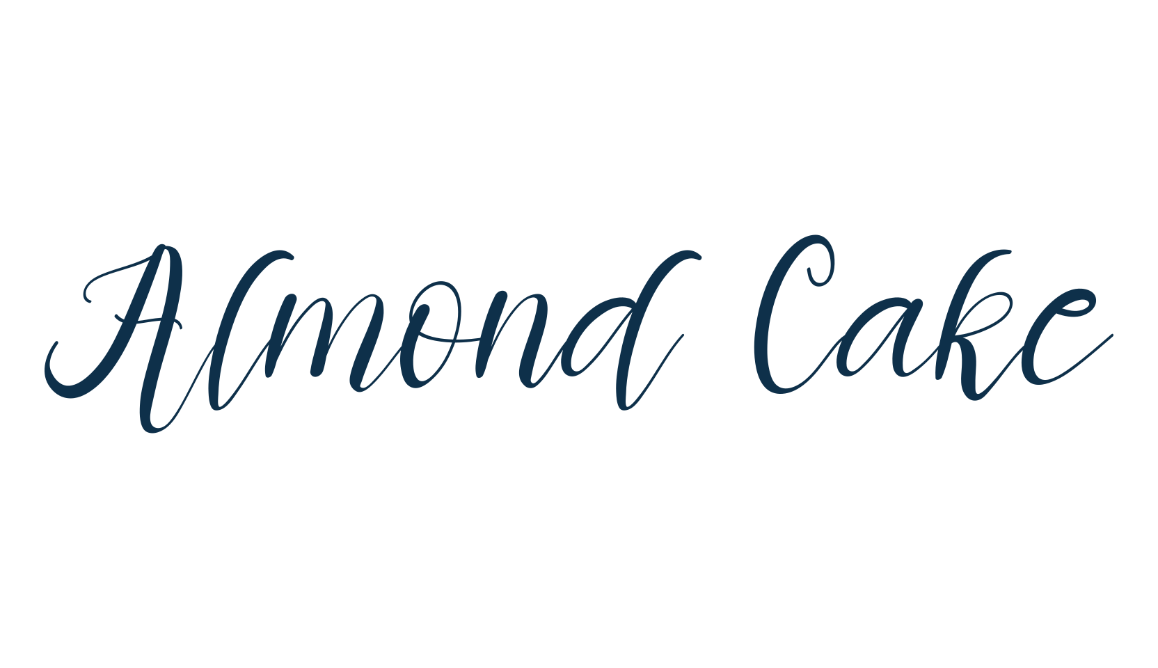 Almond Cake, calligraphy font preview