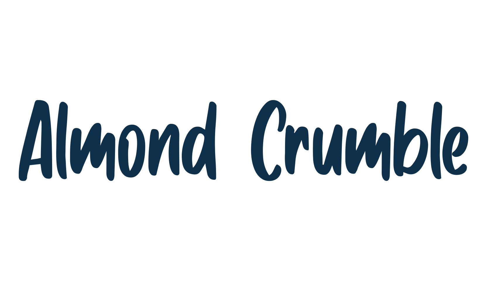 Almond Crumble, handwriting font preview