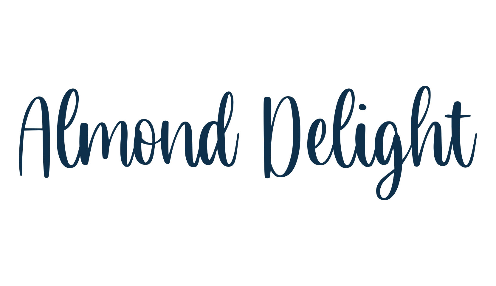 Almond Delight, display market font preview
