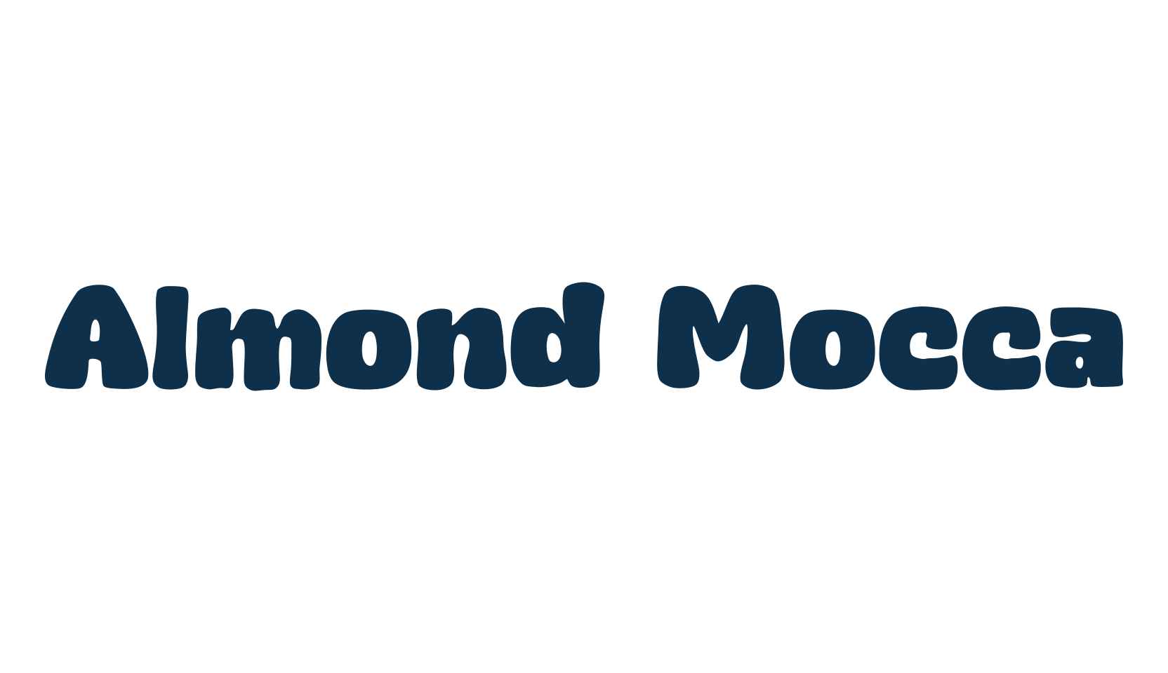 Almond Mocca, cartoon font preview
