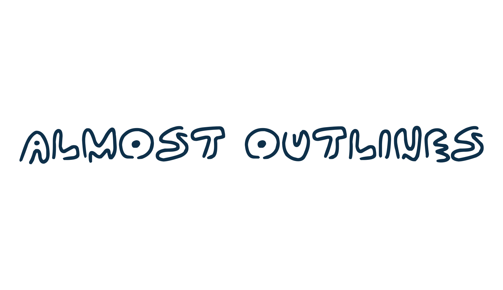 Almost Outlines, fancy cartoon decorative font preview