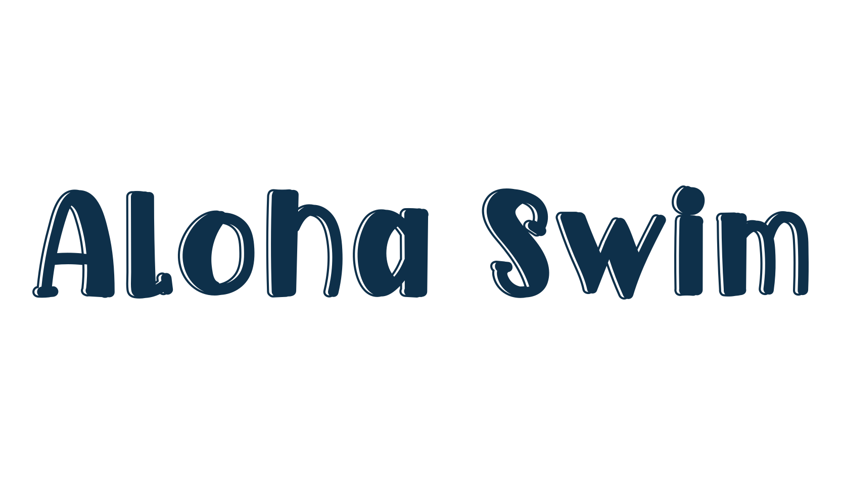 Aloha Swim, fancy cartoon decorative font preview
