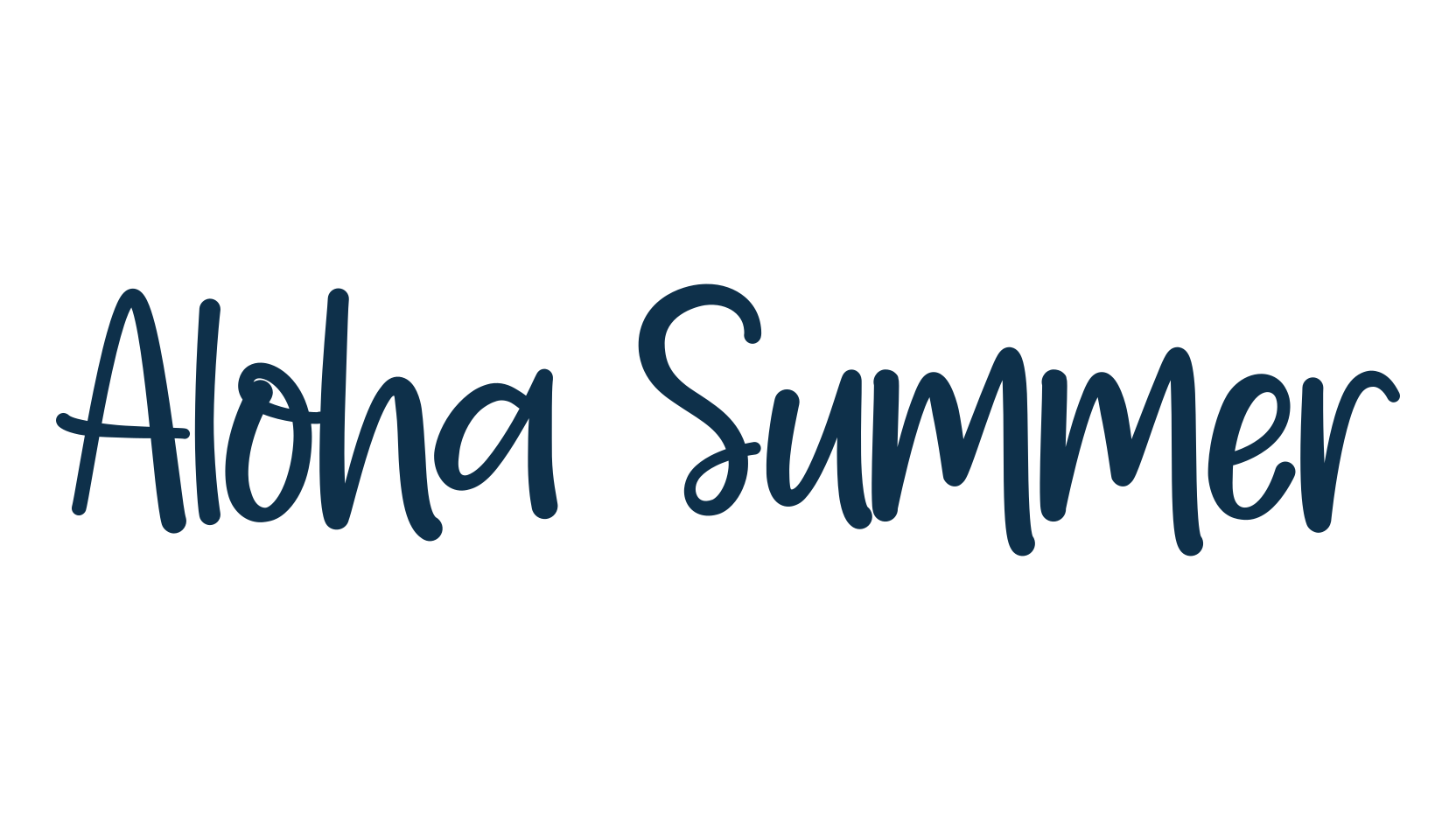 Aloha Summer, handwriting font preview