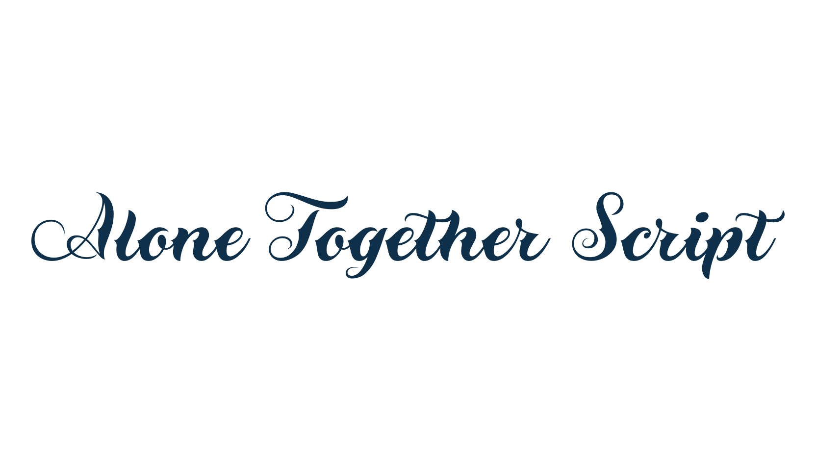 Alone Together Script, fancy decorative font preview
