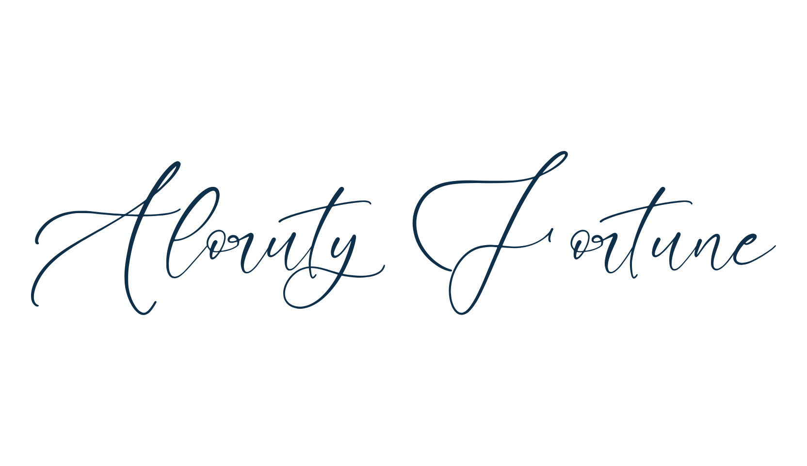Aloruty Fortune, script handwritten fancy decorative calligraphy font preview