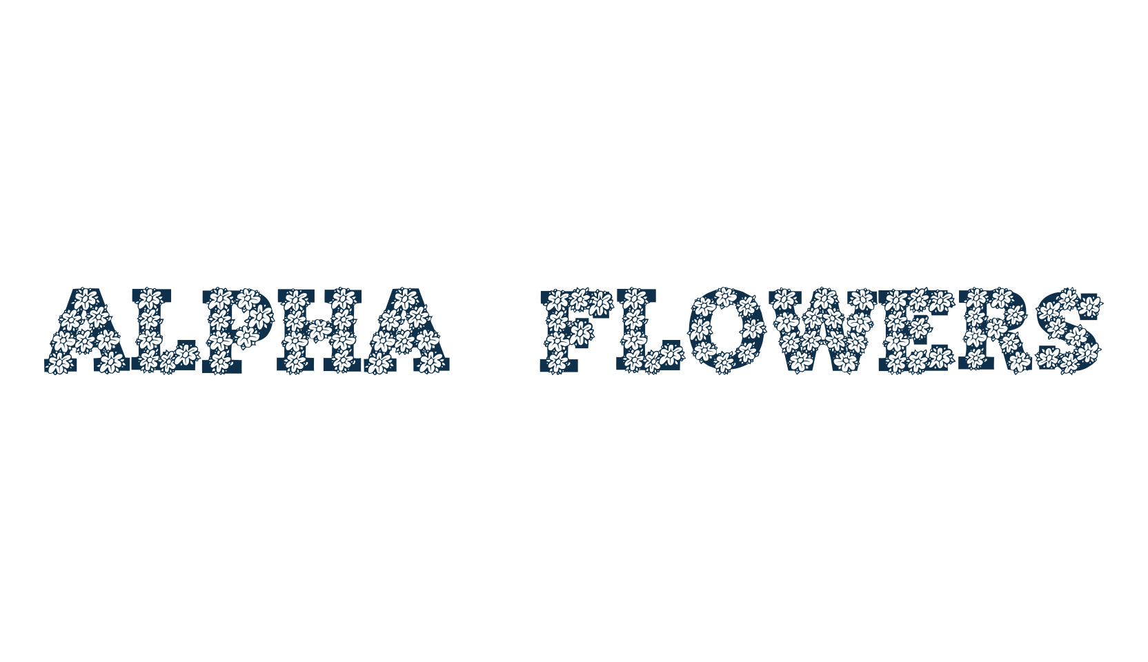 Alpha Flowers, fancy decorative font preview