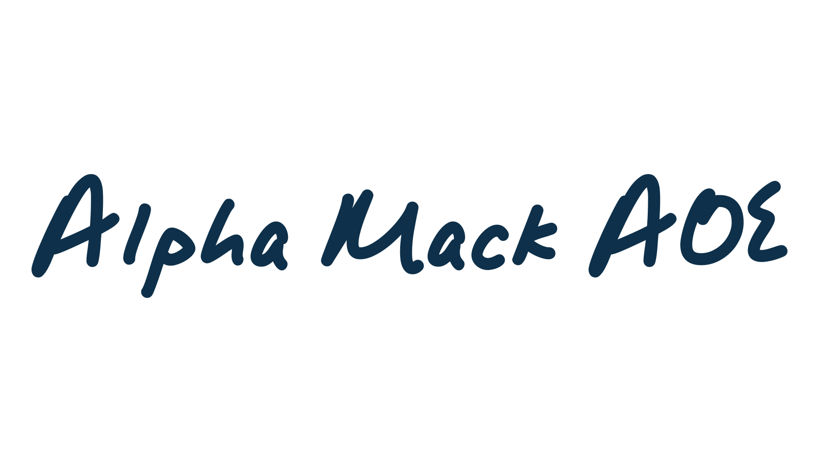 Alpha Mack AOE, handwriting font preview