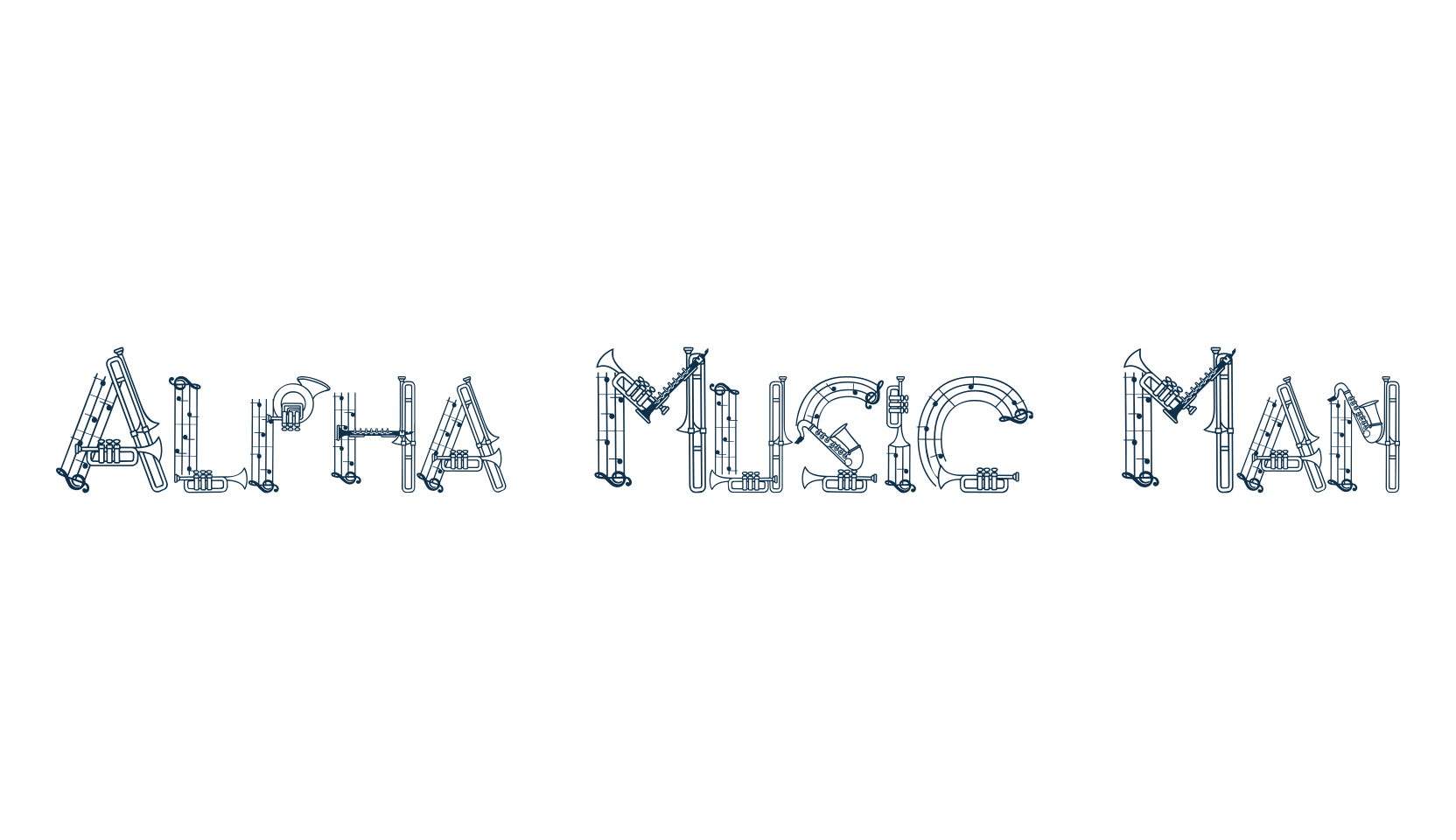 Alpha Music Man, decorative font preview