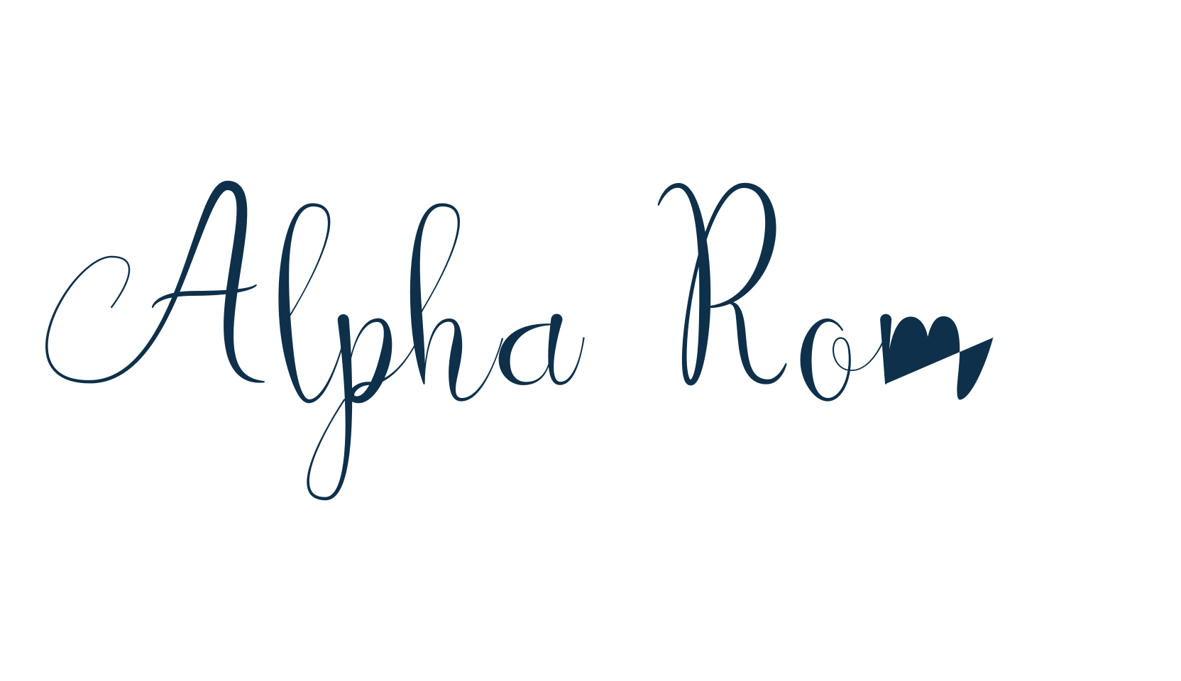 Alpha Romeo, handwriting font preview